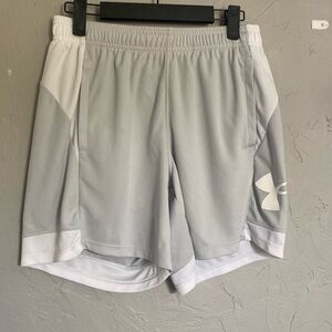 Size small, Under Armor white basketball shorts